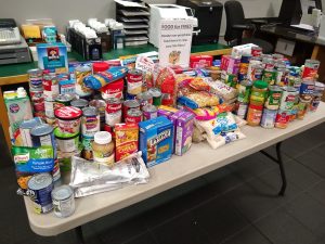 Table of donated food