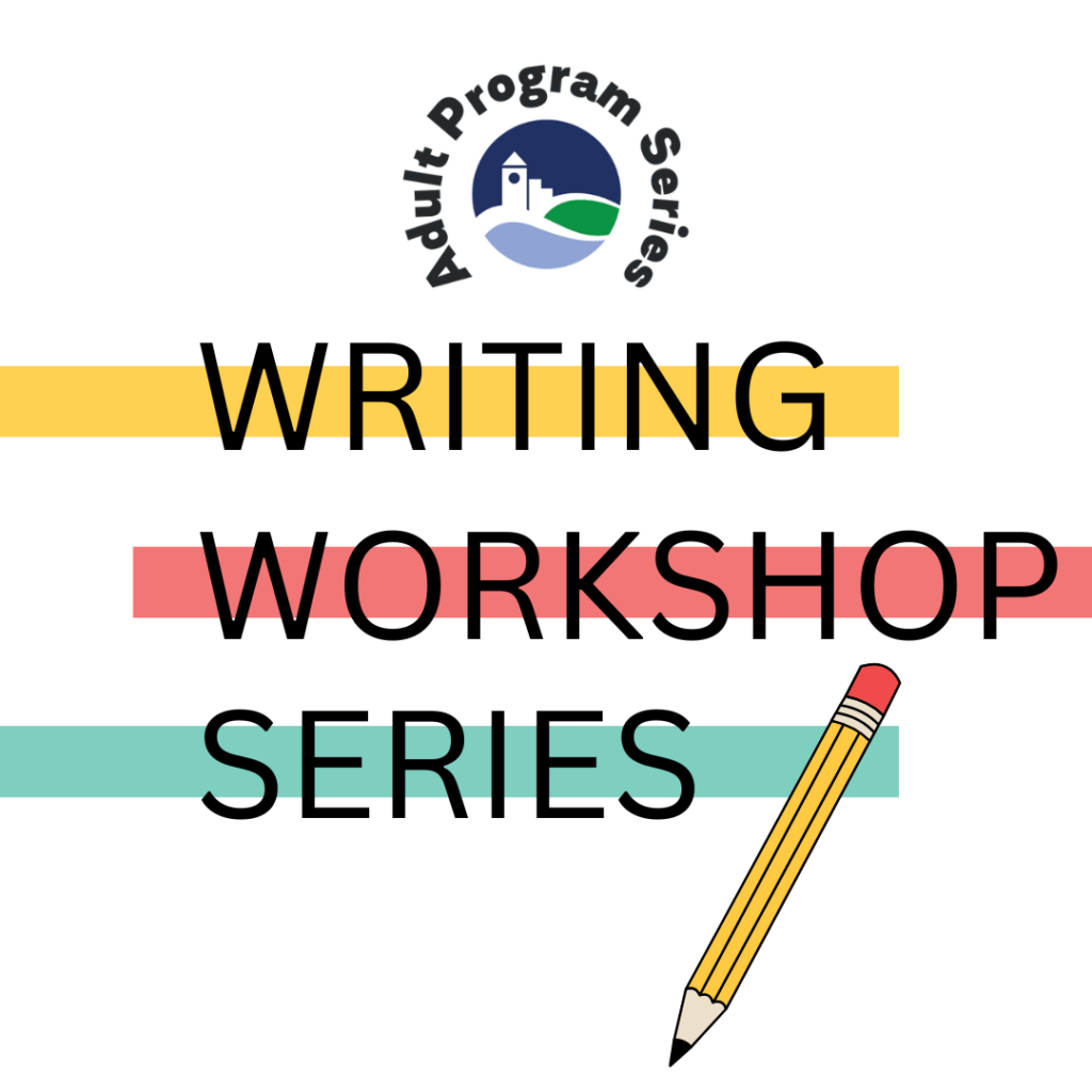 writing workshop series flyer with pencil.