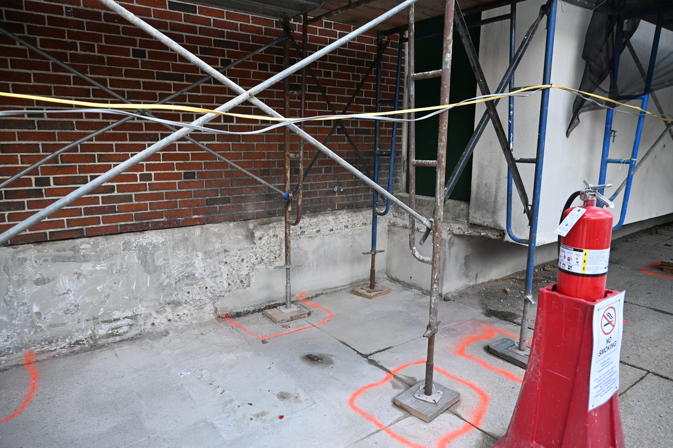 Picture of Auditorium door with stair removed for renovation