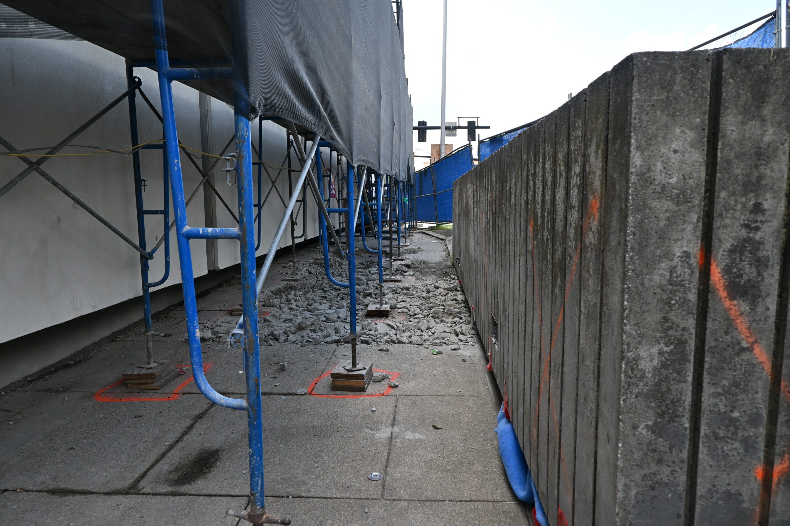 Picture of Summer St. walkway with demolition in process